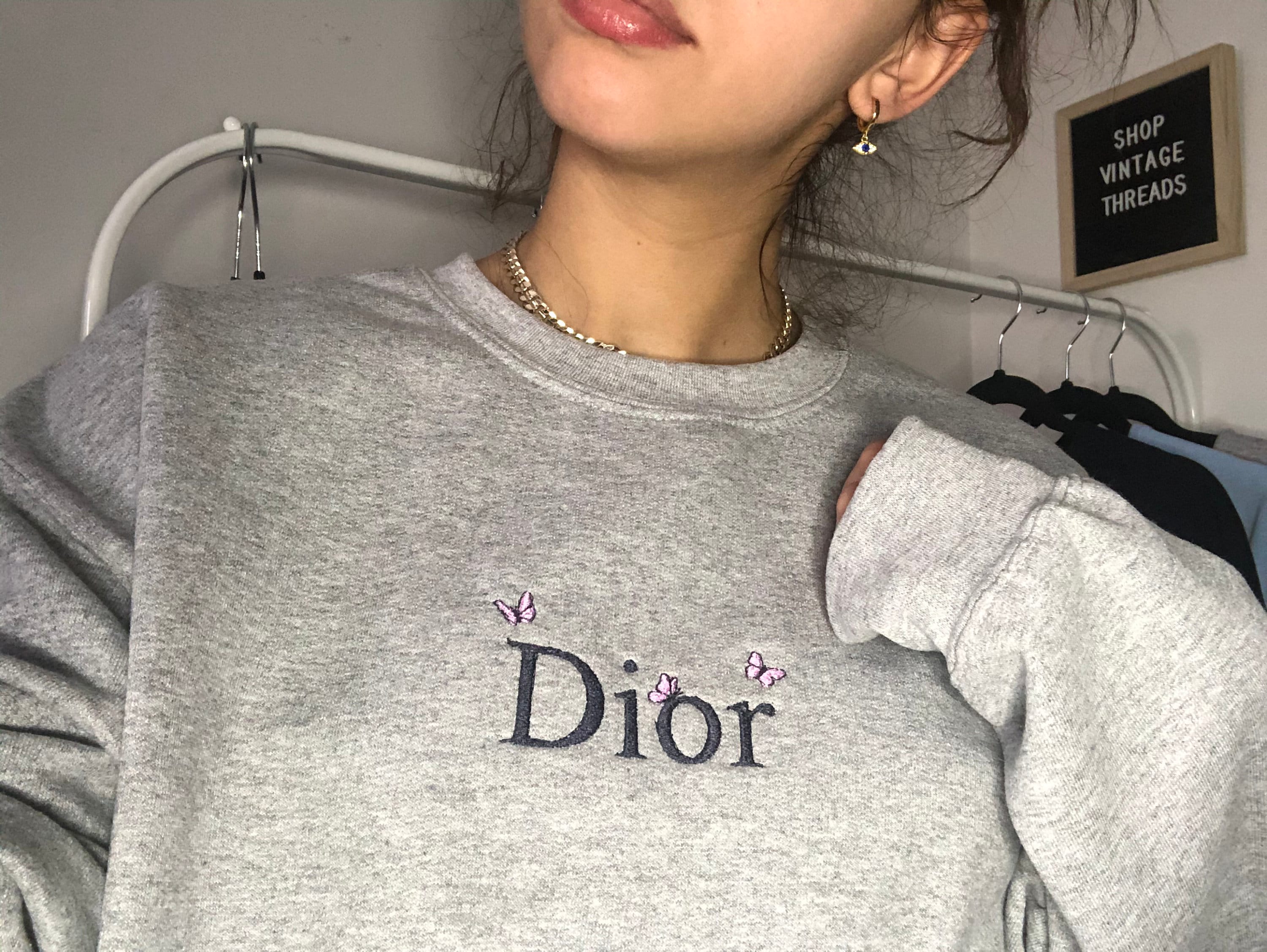 Dior butterfly embroidered crewneck | Etsy