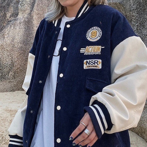 Navy Varsity Jacket - Etsy