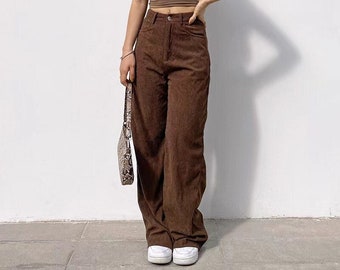 mocha corduroy pants