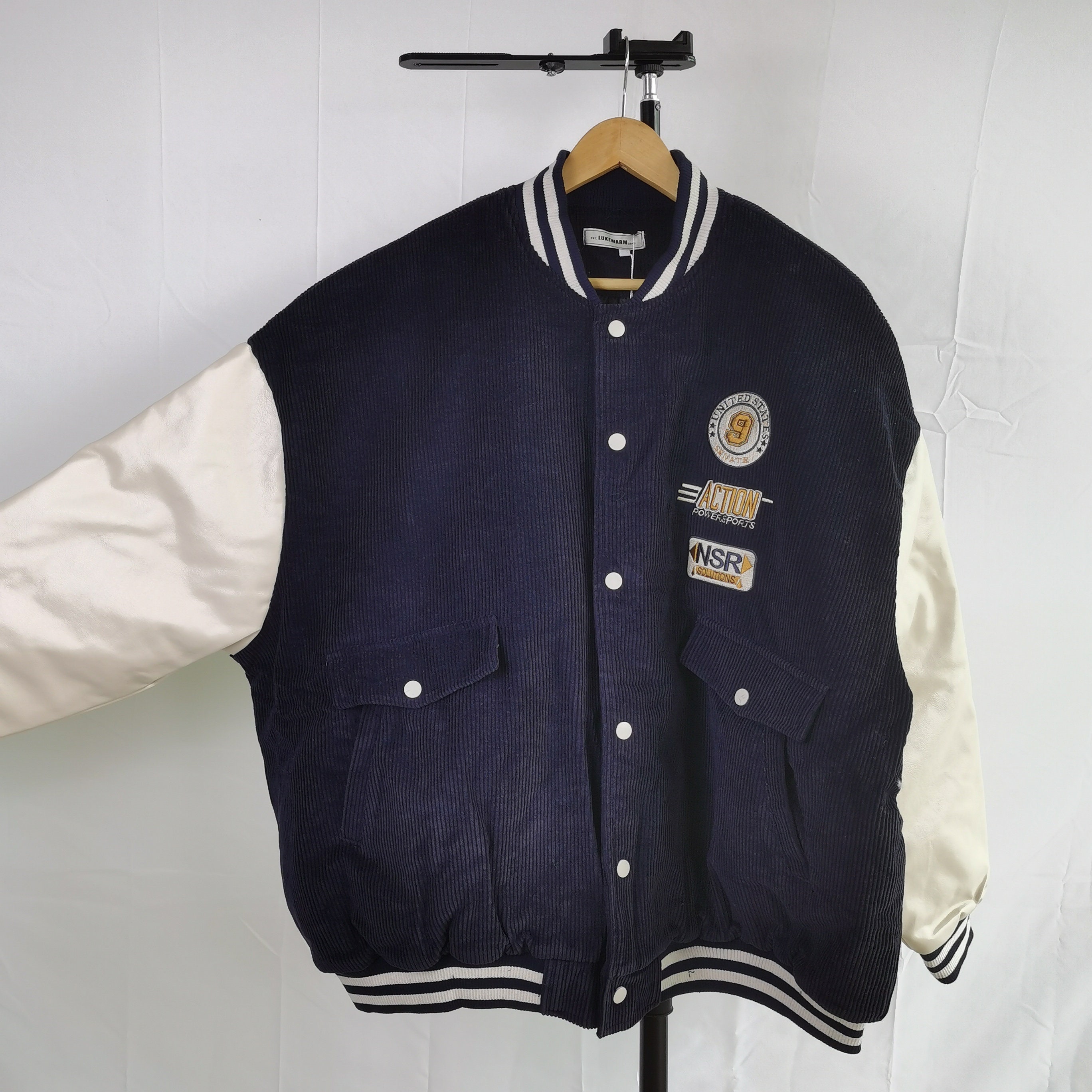 オンラインストア卸値 WDS X LIBERE VARSITY JACKET / NAVY スタジャン