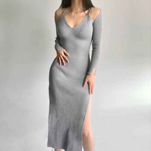 bodycon maxi sweater dress