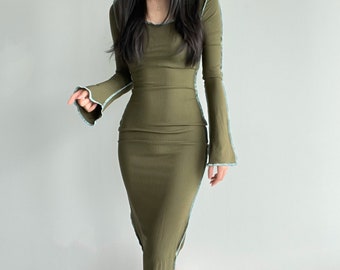 Moss Green Dress - Etsy Canada