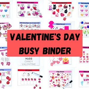 Valentine&#39;s Day Busy Book, Learning Binder, Preschool Activities, Early Learning Printable Activities, Educational Activities, Quiet Book