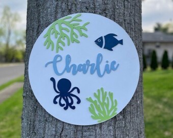 Personalized Under the Sea Baby Name Starfish Kids Name Shoal of Fish ...