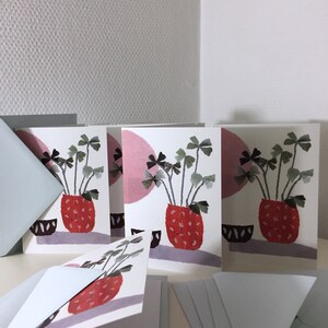 Congratulations card lucky clover, folding card with envelope, sustainable