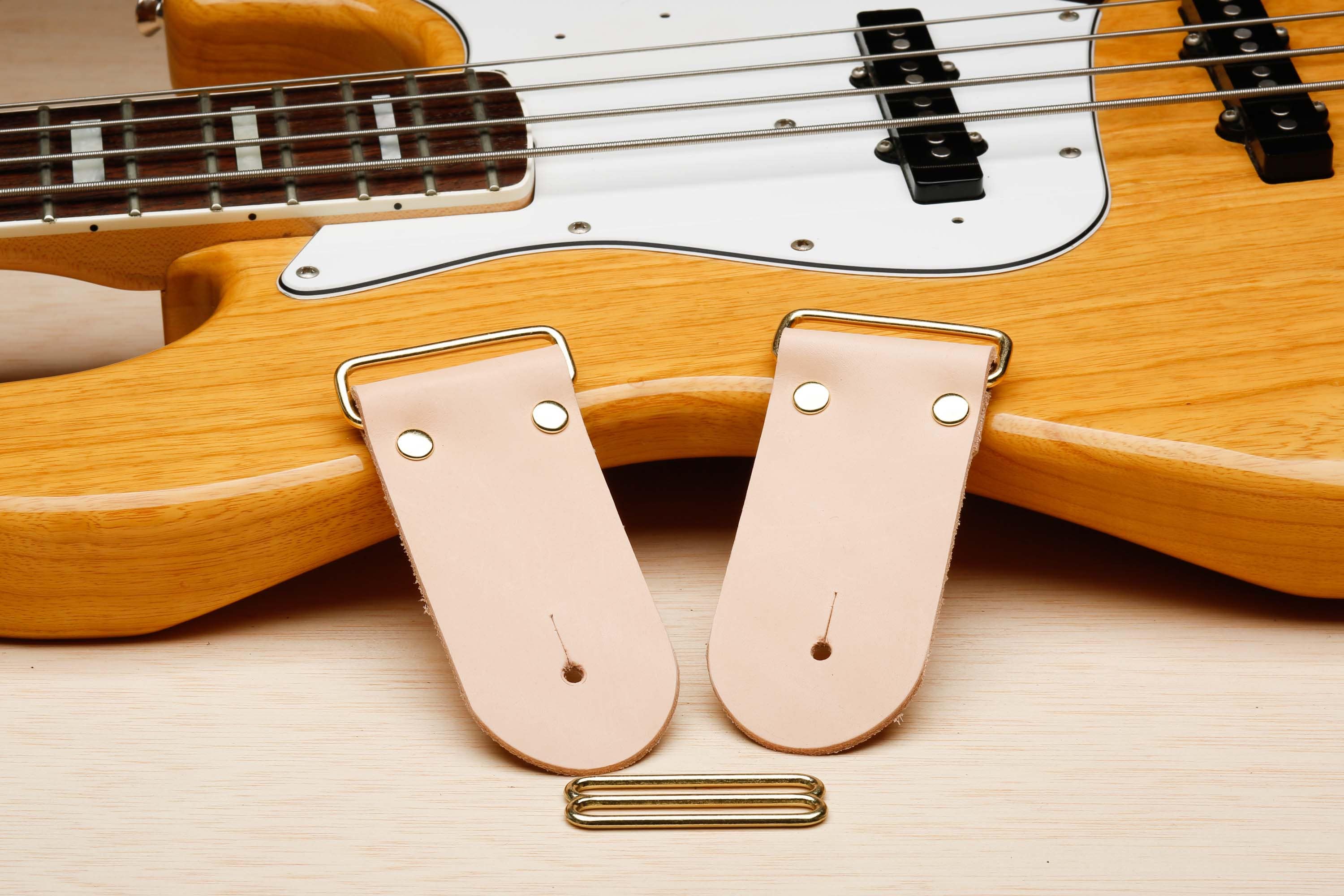 2 DIY Guitar Strap Kit Gold Hardware Natural Leather Etsy