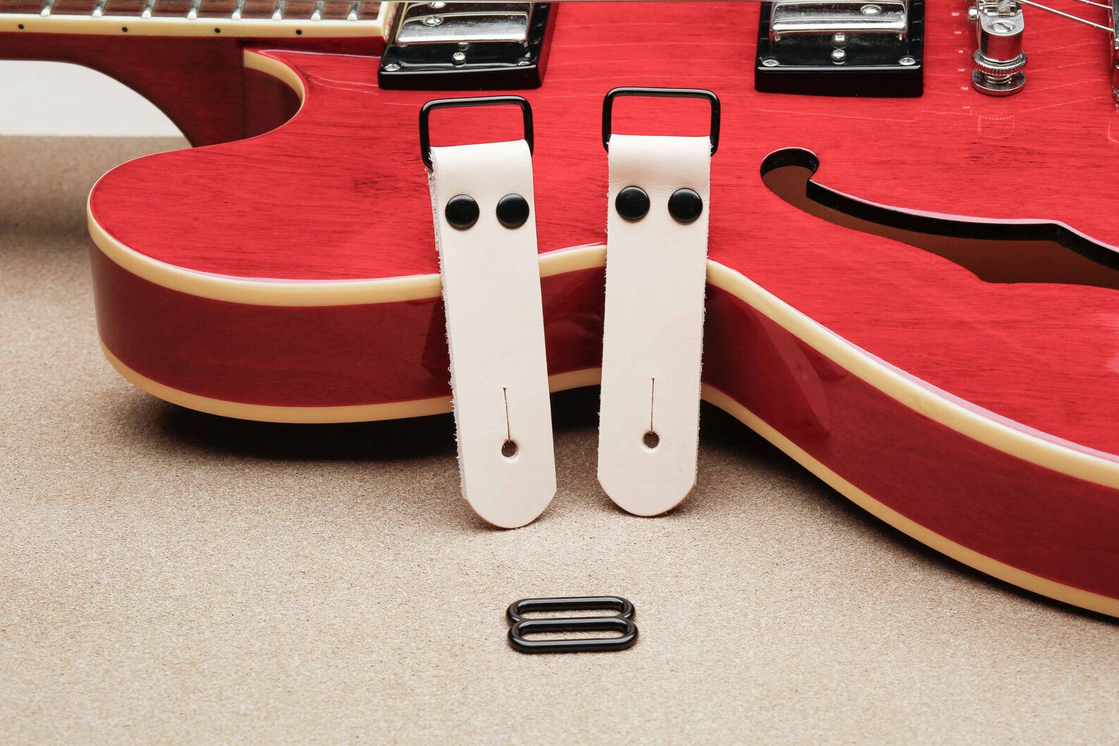 1 DIY Guitar Strap Kit Black Hardware Natural Leather Etsy