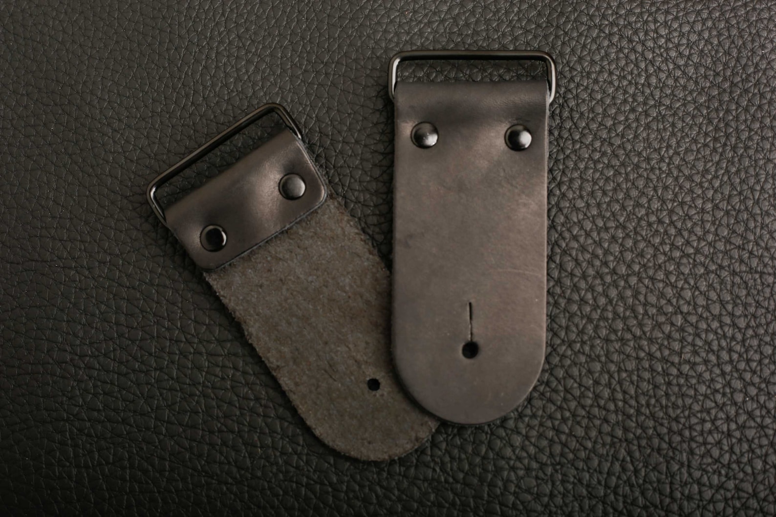 2 DIY Guitar Strap Kit Black Hardware Black Leather Etsy