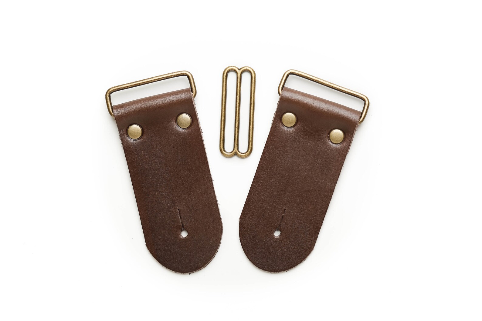 2 DIY Guitar Strap Kit Antique Brass Hardware Brown Etsy
