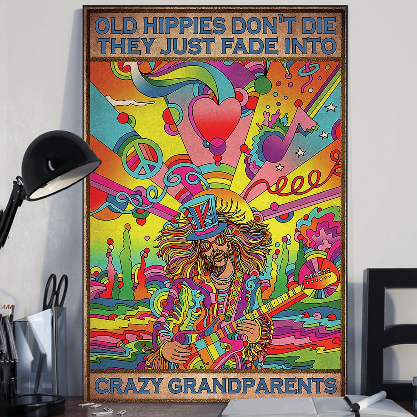 Old Hippies Don't Die Poster Crazy Grandparents Poster Etsy