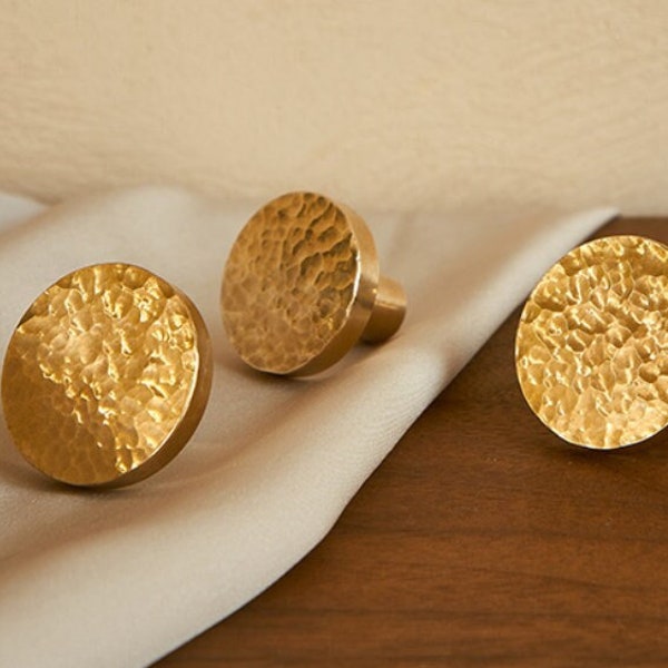 Hammered Brass Knobs,Modern Brass Knobs,Gold Round handle,Drawer Pulls,Cabinet Knob Pull,Wardrobe Knobs,Simple Drawer Knobs,Cabinet Hardware