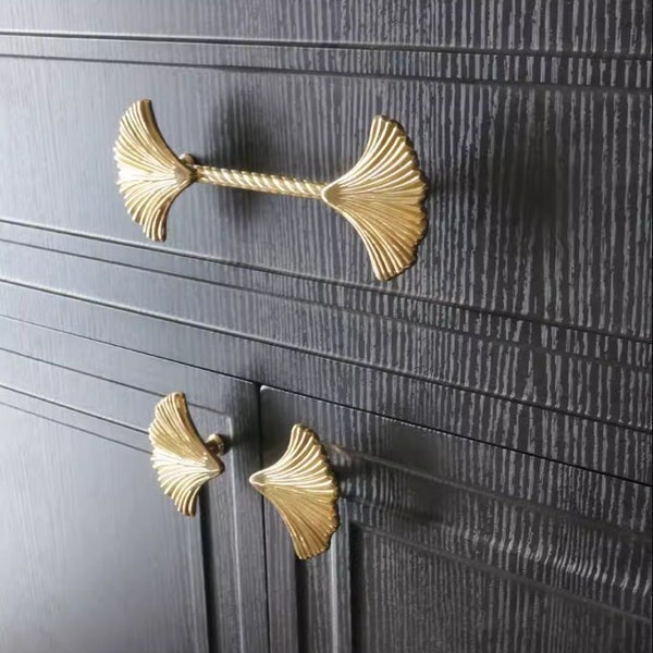 Ginkgo Biloba Knobs,Golden Leaves Pulls,Restaurant Knob,Wardrobe Pull,Cabinet Knob Pulls,Dresser Knobs,Furniture Knobs,Cabinet Hardware