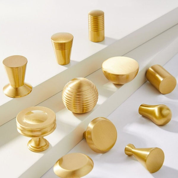 Massiver Messing Knäufe,Garderobe Knauf,konische Knauf,Gebürstete Spirale Knäufe,Cabinet Knobs Pulls,Round Knobs