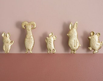 Cute Animal Knobs,Brass Animal Knobs,Bear Knobs,Rabbit Pulls,Sheep Knobs,Kids Knob,Animal Door Pulls,Nursery Knob,Children Drawer Knobs