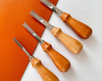 Leather Skiving Knife: Wide Blade Edge Trimmer, DIY Leathercraft