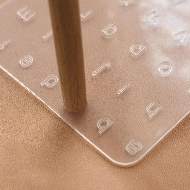 Aviation Plastic Transparent leather printing tool handmade DIY vegetable tanned leather letter and number stamping tool image 14