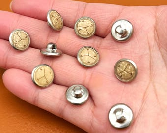 10pcs Metal Coconut Shells Wooden Buttons, Sewing Buttons for Clothing, Jewelry Making, DIY Craft Supplies - 11.5mm