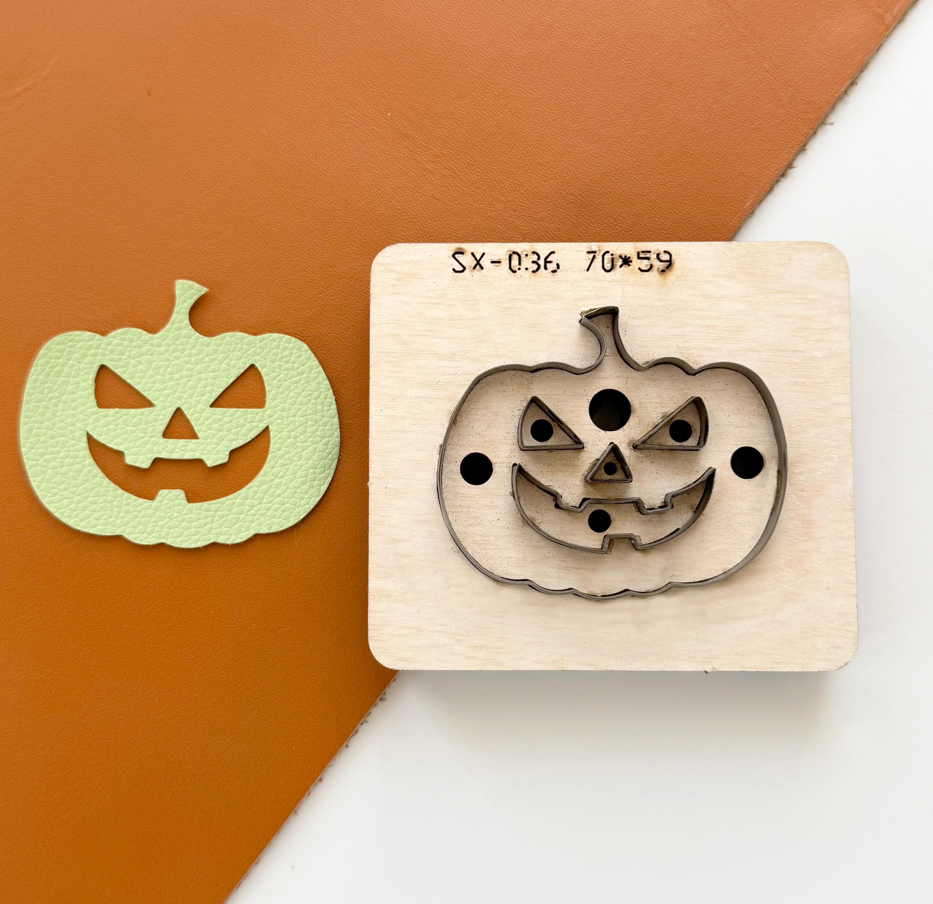 ハロウィンかぼちゃ柄レザーカッティングダイセット：DIYイヤリング 