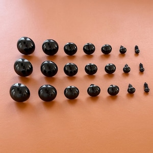 6-30mm Black Safety Eyes for Amigurumi Dolls & Stuffed Animals