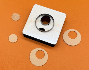 Offset Circle Earring Cutting Die - Eccentric Circle Shape Die Cutter for Leather, Felt, Cardstock & Polymer Clay