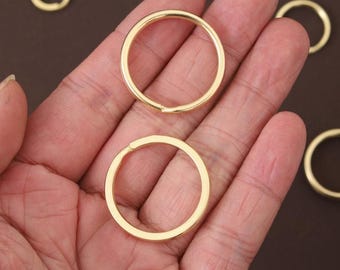 10/30/100Pcs Brass Split Key Ring: Solid Round Rings (15-35mm)