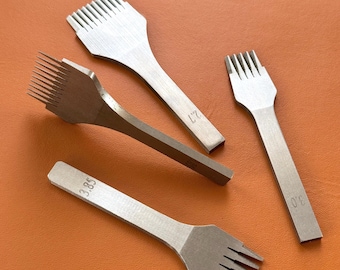 Steel Leather Stitching Chisel Set: French Style Pricking Irons