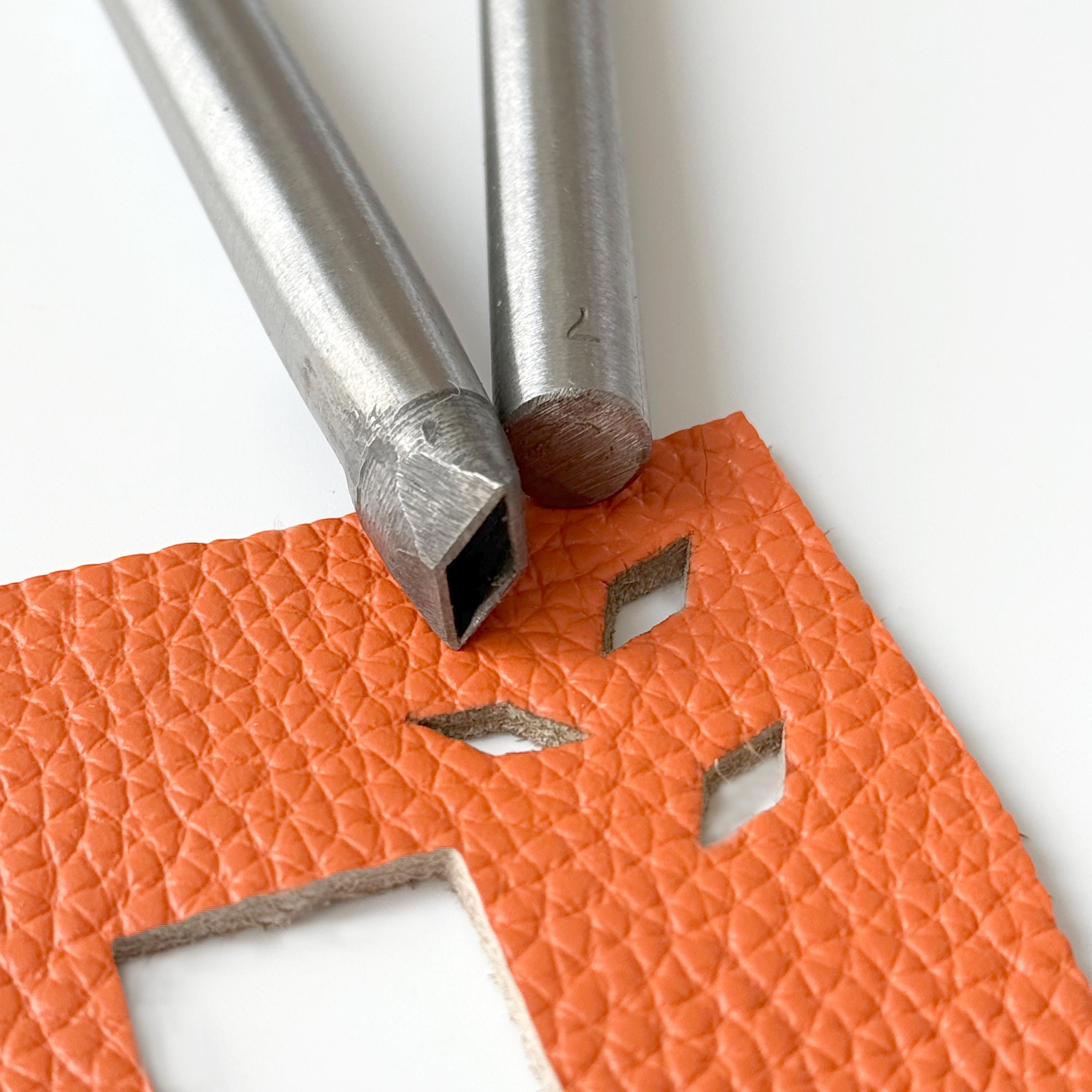 Rhombus Leather Hole Punch: 4-25mm Steel Diamond Shape No Polished