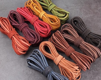 5 MeterGenuine Leather Cord: 3mm Flat Rope for DIY Jewelry Making