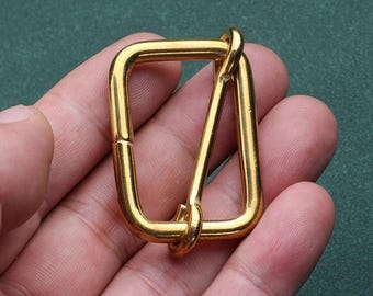 1/5/10pcs Movable Slide Strap Buckle,Brass Adjustable Rectangle Double Loop Buckle, Tri Glide Webbing Belt Strap Keeper Accessory