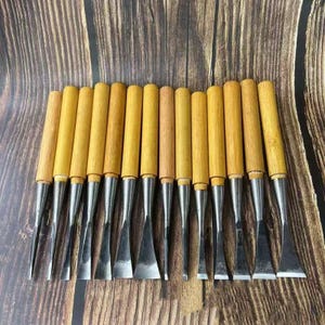 Wood Carving Tools: Handcrafted woodworking carving knife, flat blade and round blade,  sharpened