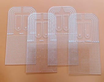 Modèle de pochoir multifonctionnel Règle de calcul de positionnement de poinçonnage acrylique pour maroquinerie