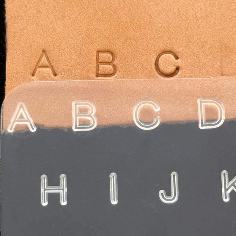 Aviation Plastic Transparent leather printing tool handmade DIY vegetable tanned leather letter and number stamping tool image 13