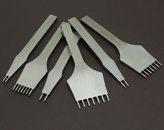 SKD11 Steel Leather Pricking Iron Set: 3/4/5mm Stitching Punch