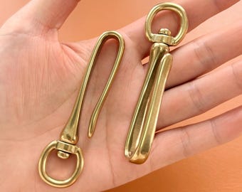 1/5/10pcs Solid Brass U Hook, Snake Bite Hook, Snake Hook, Belt Hook, Key Ring Hook, Fishhook, Loop Clip Clasp Keychain Lanyard Wallet