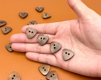 10pcs Brown Wooden Buttons, 2 Hole Wood Buttons, Sewing Buttons for Clothing, Jewelry Making, DIY Craft Supplies-17mm