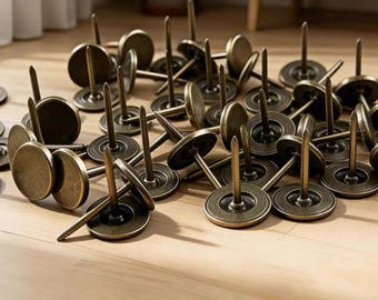 100pcs Bronze Metal  Flat Round Sofa Nails