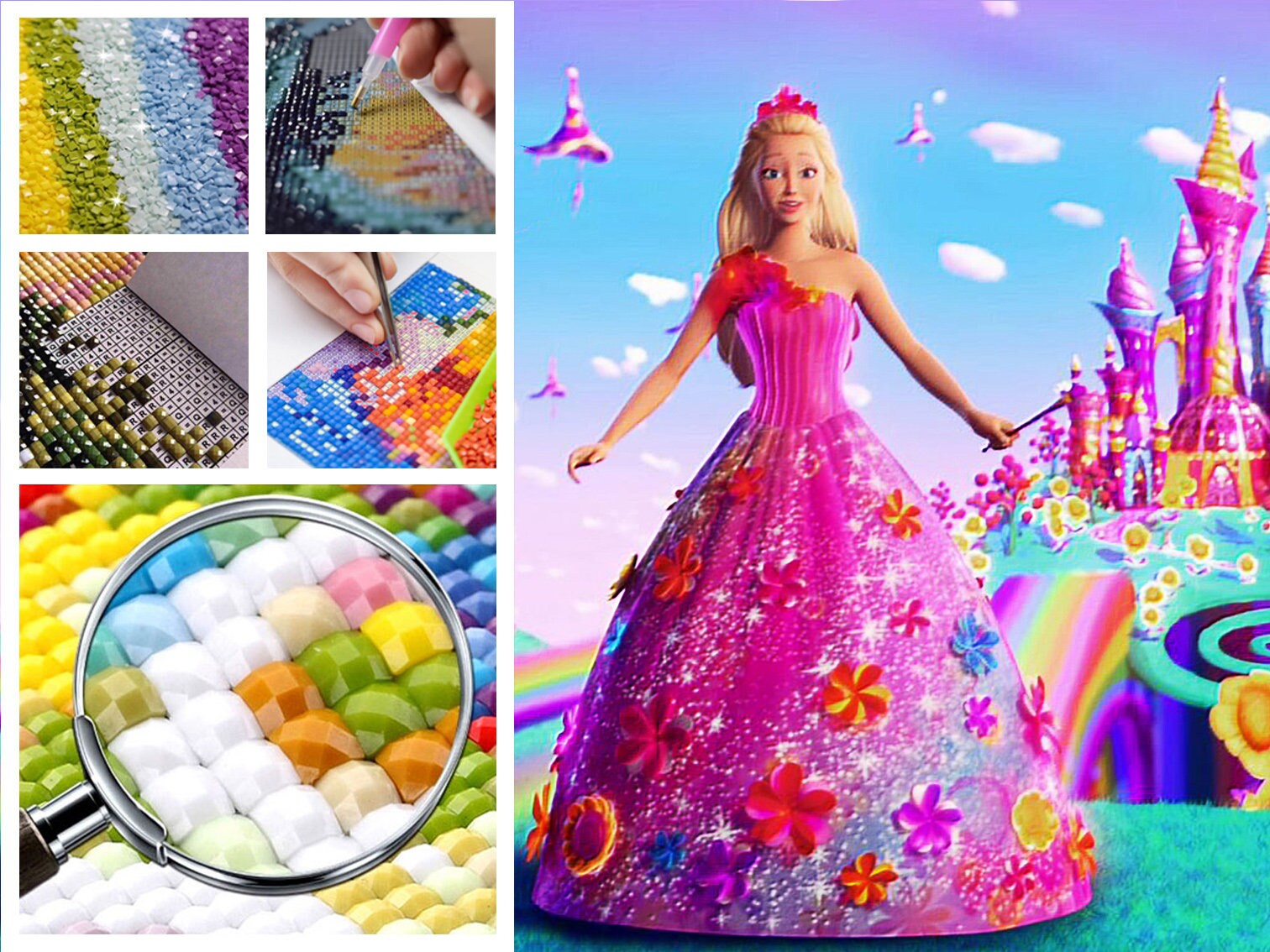 5D DIY Full Drill Square Round Diamond Painting Kit Barbie | Etsy