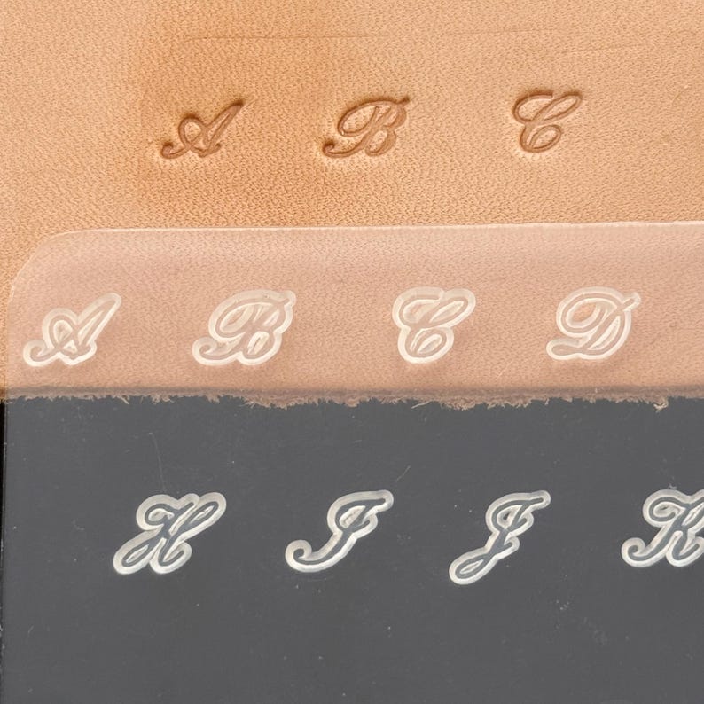 Aviation Plastic Transparent leather printing tool handmade DIY vegetable tanned leather letter and number stamping tool image 12