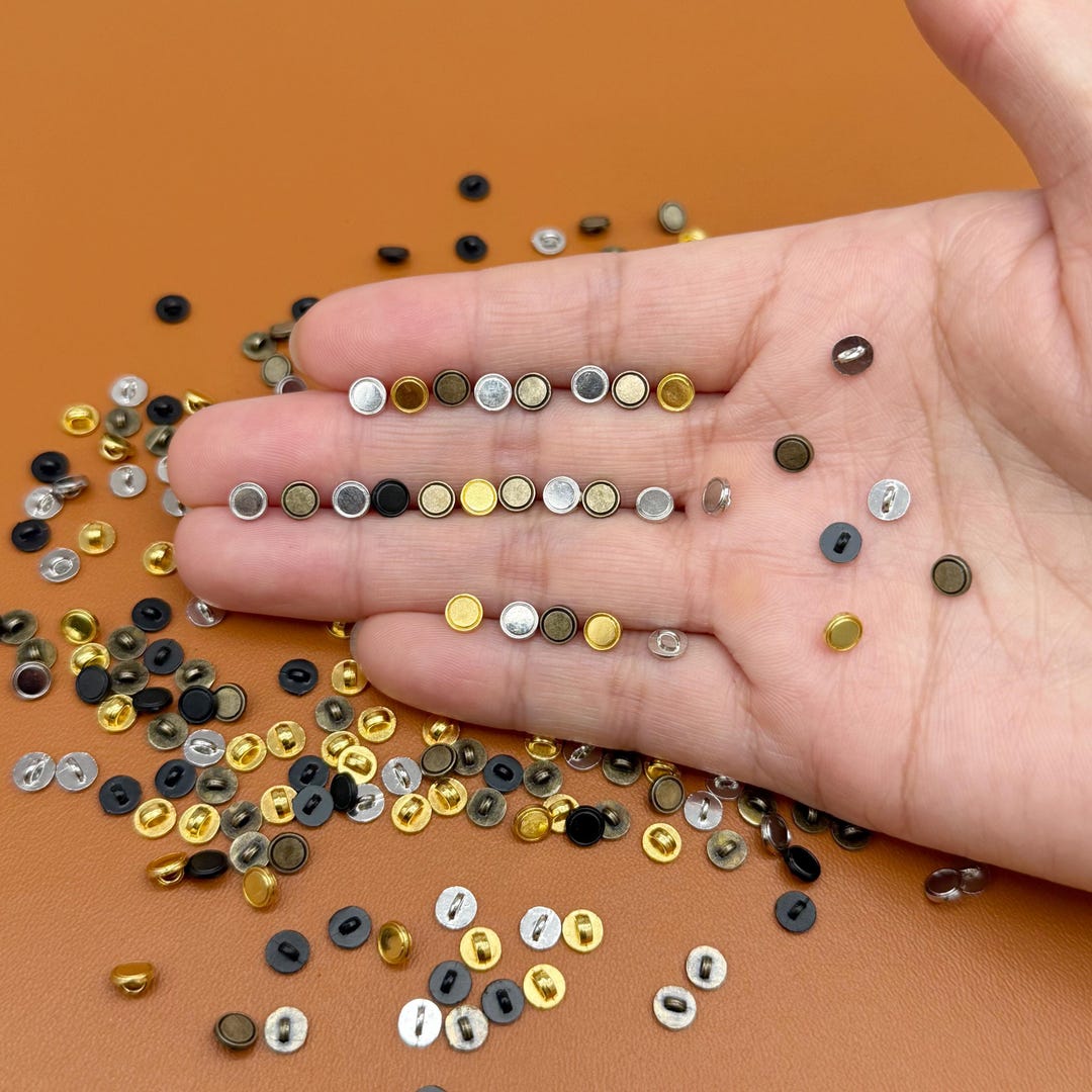 4/5mm Super Tiny Metal Round Buttons, Doll Blouse Shirt Overcoat Suit ...