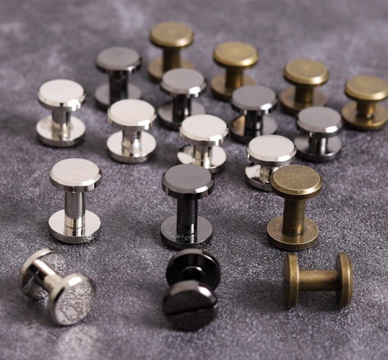1/10 Sets Brass Flat Surface Rivets - I-shaped Rivets/concave Cap Studs ...