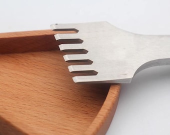 DIY White Steel Leather Stitching Punch Set: French Style Pricking Iron, 3mm Spacing