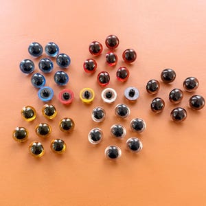 Bunte Kunststoffaugen: Amigurumi Puppenaugen mit Annähknopf