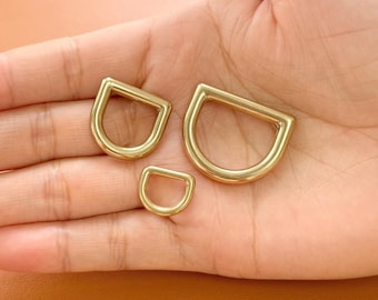 1/5/10 Pcs Messing D-Ring Gesp, massief Messing Naadloze Sterke D-ring Voor Bandjes Tassen Portemonnees Riem Hondenriem Leather Craft