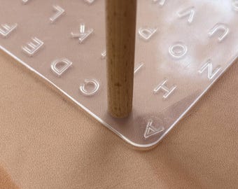 Aviation Plastic Transparent leather printing tool handmade DIY vegetable tanned leather letter and number stamping tool