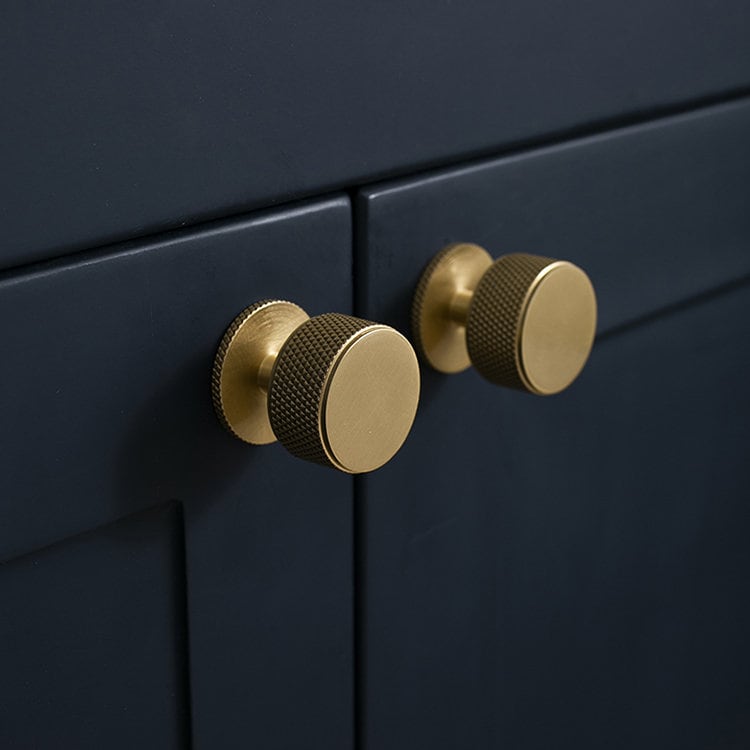 HUMBOLDT Knurled Button Cabinet Knob - Antique Brass