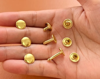10/50Set Brass Double Cap Rivet Leather Rivet Rapid Rivets-6/8/10mm