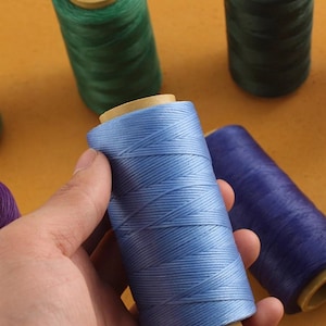 1mm Flat Waxed Polyester 150D Leather Craft Sewing Thread - 220m DIY Cord
