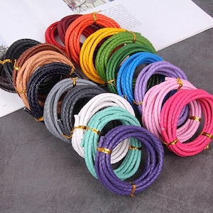 1 meter flätad nötskinns-bolosnöre: DIY-armband, halsbandstillverkning