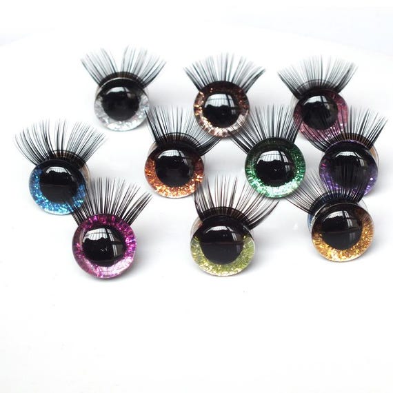 3D Glitter Safety Eyes with Eyelashes: Amigurumi Plush Doll Supplies