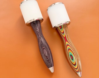 Leather Carving Maul Hammer: Handmade Log Handle, Nylon Head